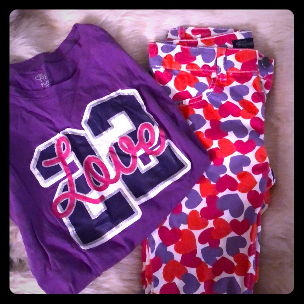❤️ long sleeve top and Matching heart 💜 Pants
